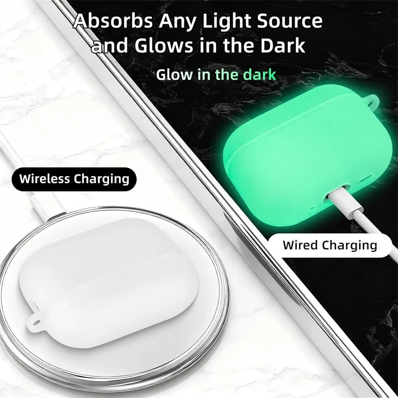 Funda de silicona suave con luz nocturna para Airpods Pro 3, 2, 1, 4, Air Pods Pro2 Pro3, funda divertida brillante de 3. a generación