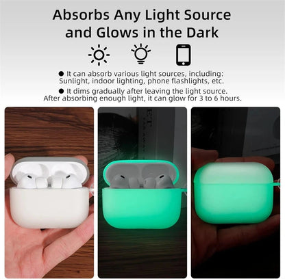 Funda de silicona suave con luz nocturna para Airpods Pro 3, 2, 1, 4, Air Pods Pro2 Pro3, funda divertida brillante de 3. a generación