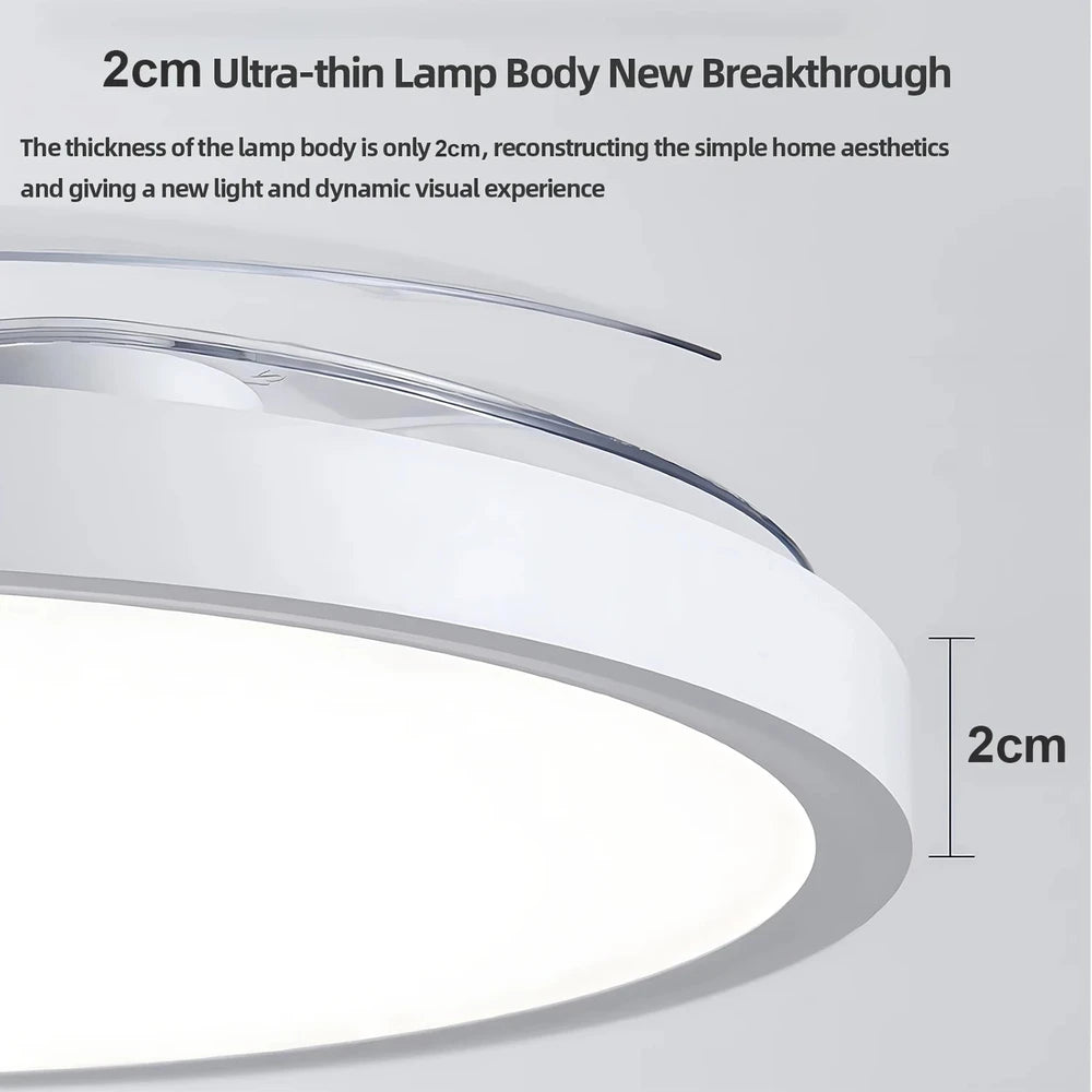 Ventilador de techo moderno con luz LED, motor CC, Control remoto de gran volumen de aire para dormitorio y comedor