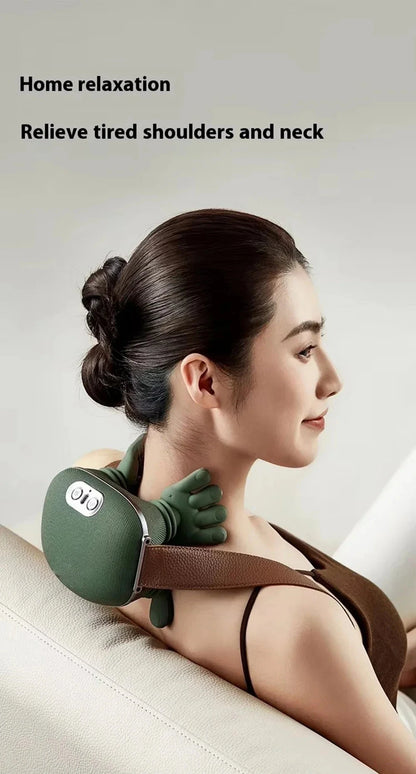 Nuevo masajeador de hombros y cuello, masajeador de cuello, masajeador de manos con presión de dedos y carga automática (sin calefacción)