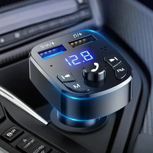 Reproductor de Mp3 para coche con cargador rápido USB Dual, receptor Fm Bluetooth