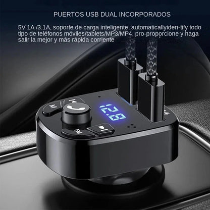Reproductor de Mp3 para coche con cargador rápido USB Dual, receptor Fm Bluetooth