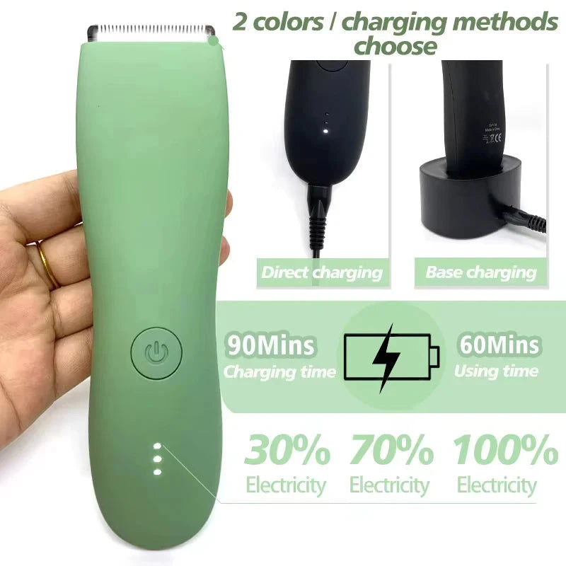 Afeitadora de vello corporal anti-cortes para hombres, cuchilla de cerámica reemplazable, impermeable