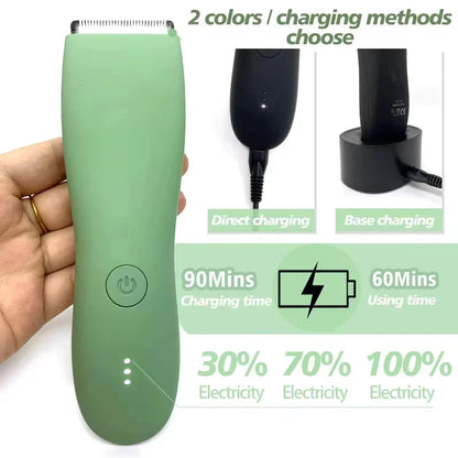 Afeitadora de vello corporal anti-cortes para hombres, cuchilla de cerámica reemplazable, impermeable
