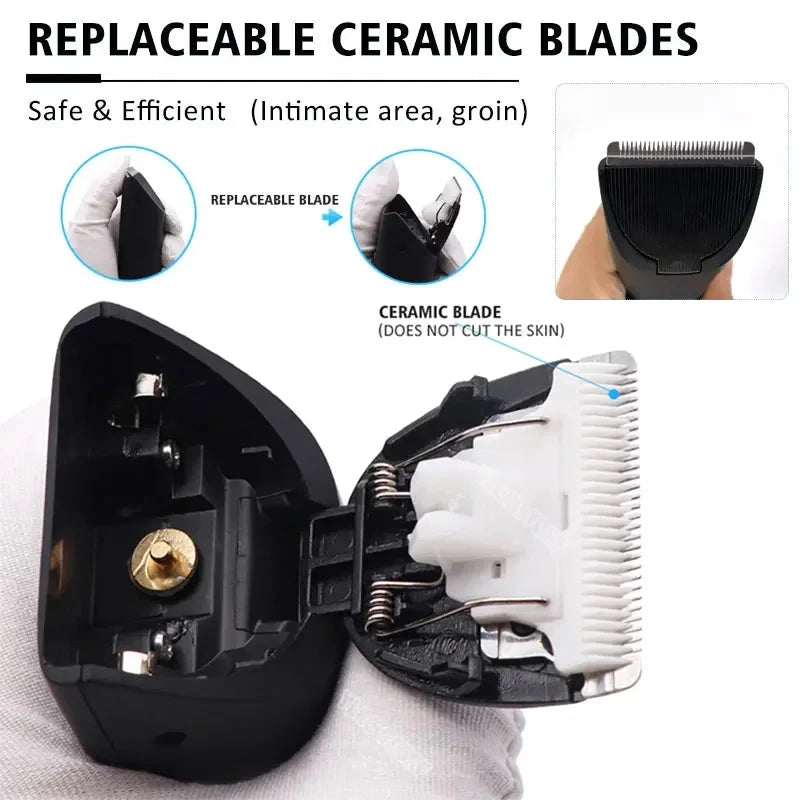 Maquinilla eléctrica para vello corporal anti-cortes para hombre. Afeitadora recargable