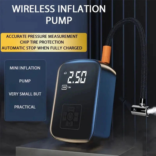 Compresor de aire inalámbrico con pantalla digital para coche, moto, bici...