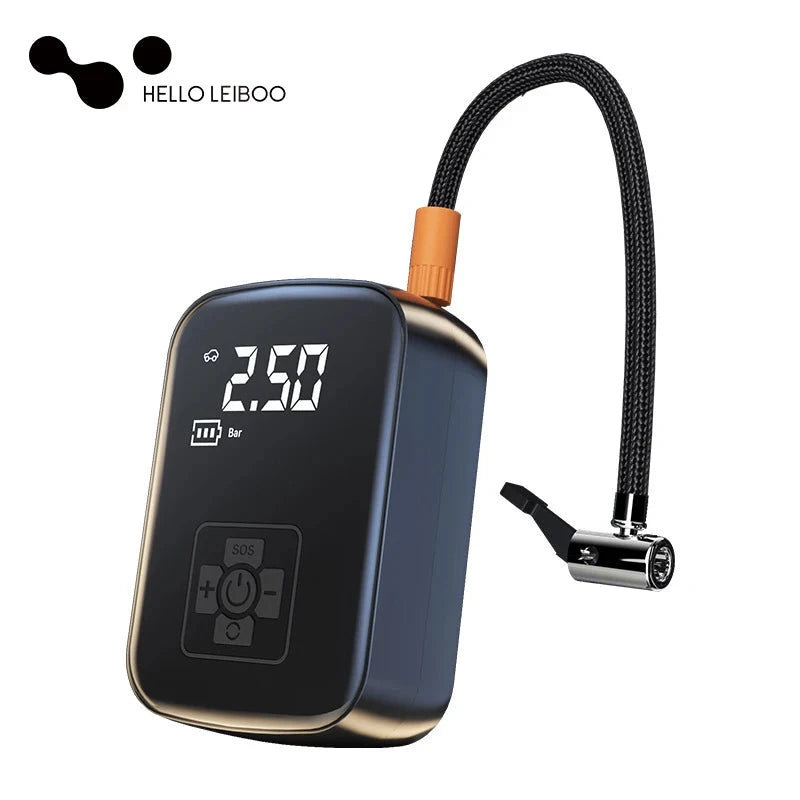Compresor de aire inalámbrico con pantalla digital para coche, moto, bici...