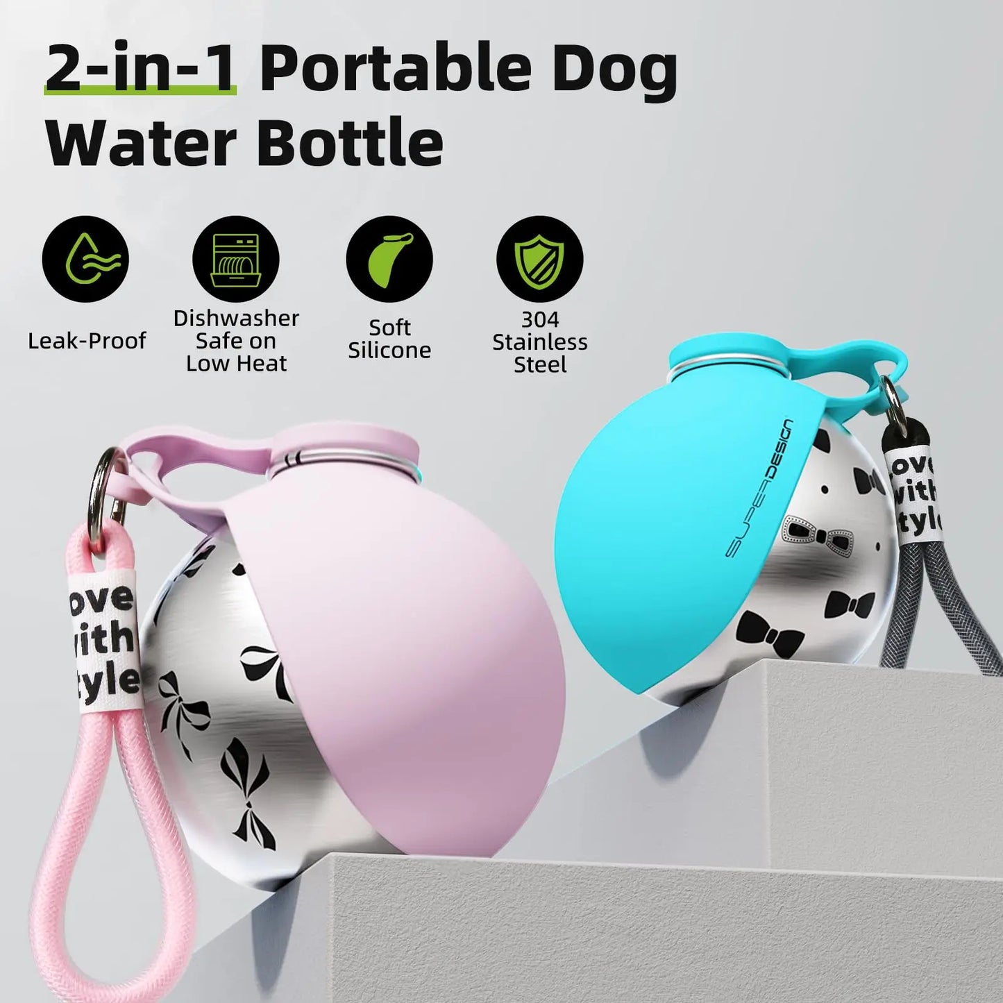 Botella de agua portátil para perro