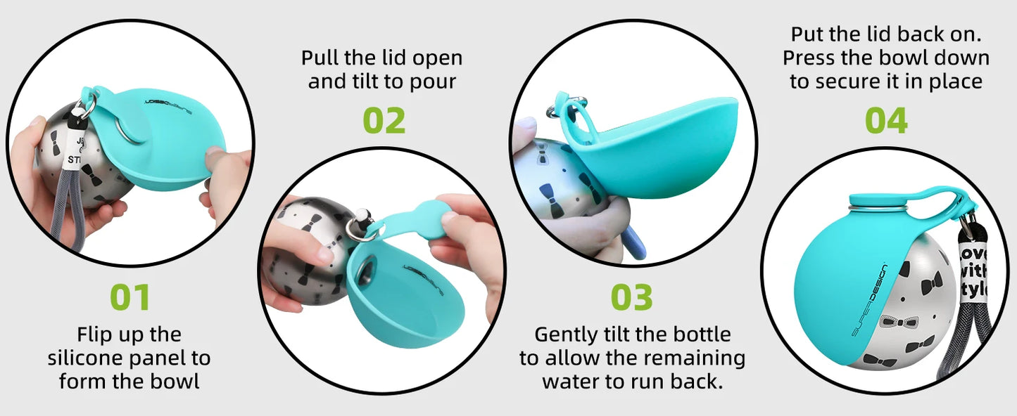 Botella de agua portátil para perro