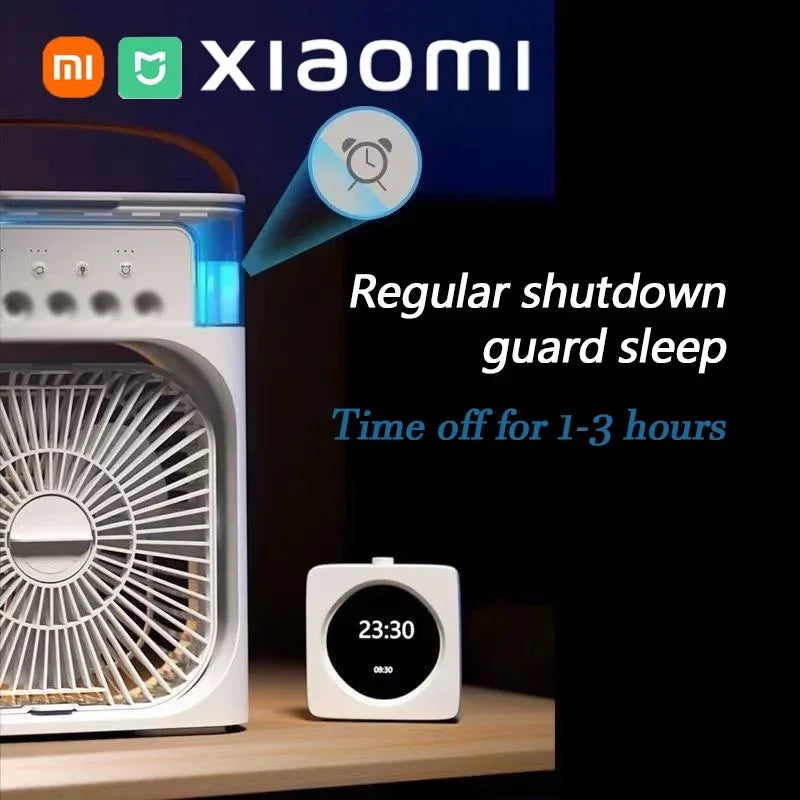 Ventilador/Humidificador de aire portátil. Enfriador de aire eléctrico con USB, luz LED nocturna.