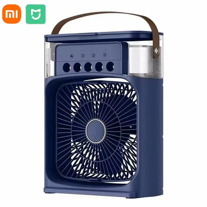 Ventilador/Humidificador de aire portátil. Enfriador de aire eléctrico con USB, luz LED nocturna.